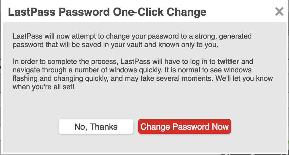 Lastpass one click password change